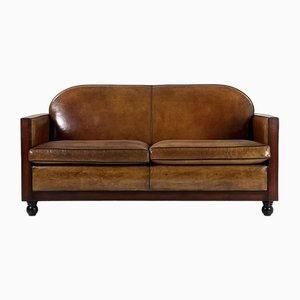 Art Deco Sofa in Leather
