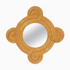 Tropicalist Bamboo Mirror attributed to Vivai Del Sud, 1960s
