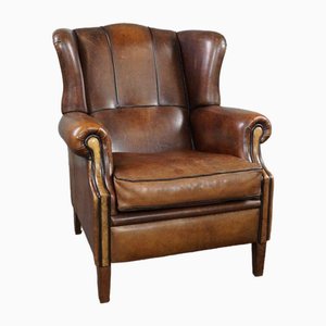 Fauteuil Vintage en Cuir Marron