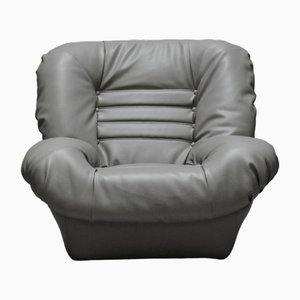 Vintage Grey Leather Armchair