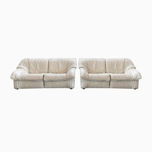 Set of Leather Sofas with Removable Central Corner Table, 1970