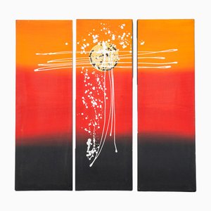 Abstract Triptych, 2000, Oil & Acrylic on Canvas