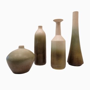 Enameled Ceramic Vases, Denmark, 1990s, Set of 4