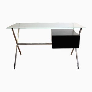 Schreibtisch aus Chrom & Glas von Franco Albini für Knoll, 1980er