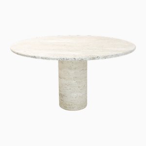 Travertine Dining Table attributed to Angelo Mangiarotti for Up&Up, 1970s