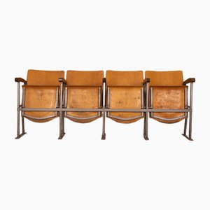 Italian Cinema Chairs in Wood, Set of 4