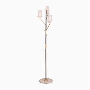 Italian Floor Lamp in Marble and Glass, 1950s