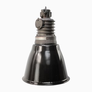 Lámparas colgantes industriales vintage de esmalte negro