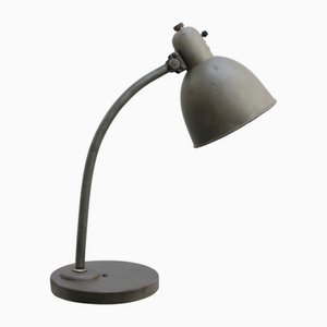 French Industrial Gray Metal Desk Lamp