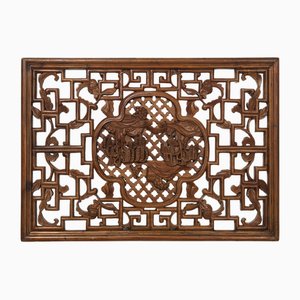 Carved Lattice Panel with Willow Trees