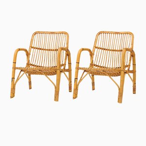 Set of 527 Rattan Armchair by Werther Toffoloni and Piero Palange for Gervasoni, 1950s