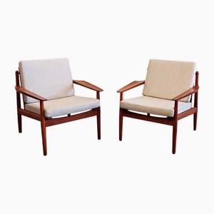 Armchairs in Teak by Arne Vodder for Glostrup, 1960s, Set of 2