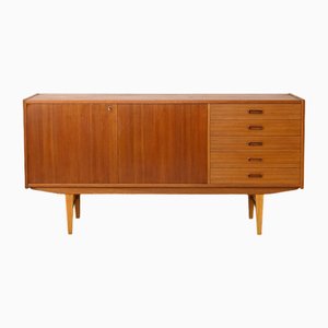 Modernist Sideboard in Teak with Side Drawers, 1960s