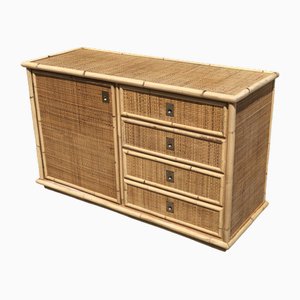 Italian Rattan and Bamboo Sideboard by Dal Vera, 1970s