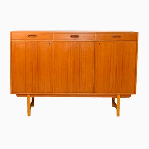 Credenza in teak a tre ante, anni '60