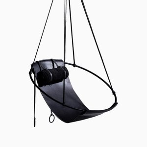 Hanging Leather Sling Chair from Studio Stirling