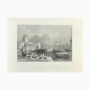 Thomas Higham, Canning Dock and Custom House, Liverpool, Engraving, 1845