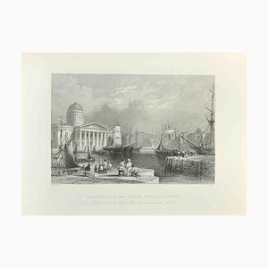 Thomas Higham, Canning Dock and Custom House, Liverpool, grabado, 1845