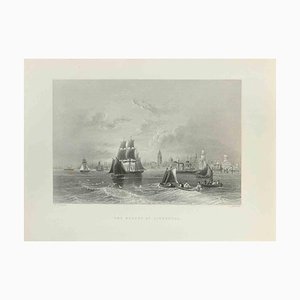 JC Armytage, La Mersey à Liverpool, Eau-forte, 1845