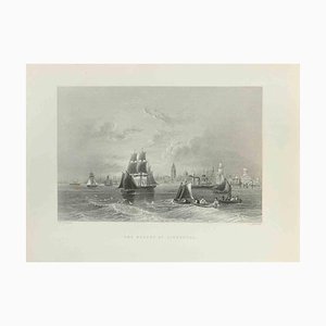 JC Armytage, The Mersey en Liverpool, Aguafuerte, 1845