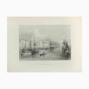 Edward Francis Finden, The Quay, Yarmouth, grabado, 1845