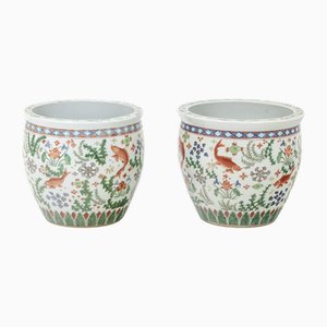 Canton Porcelain Planters, 1950, Set of 2