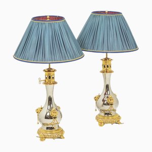 Lamps in Metal and Gilded Bronze, 1880, Set of 2
