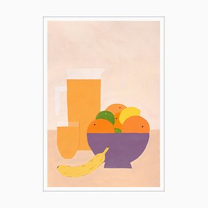 Gio Bellagio, Orange Juice with Fruit Bowl, 2023, Acrylic on Paper