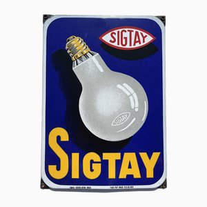 Enamel Sigtay Light Bulb Sign, 1953