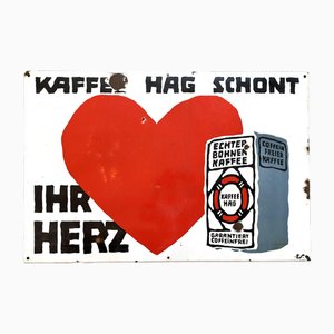 Plaque en Émail de HAG Kaffee, 1920s