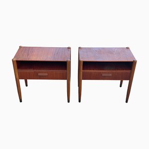 Dänische Mid-Century Nachttische aus Teak & Eiche, 1964, 2er Set