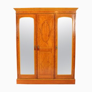 19th Century Satinwood Wardrobe attributed to Maple & Co.