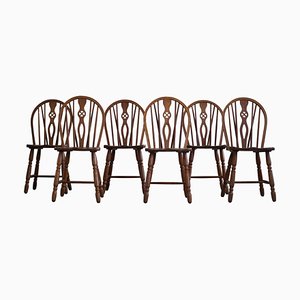 Chaises de Salle à Manger Windsor 19ème Siècle en Chêne, Angleterre, 1920s, Set de 6