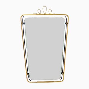 Mid-Century Modern Brass and Wire Wall Mirror, 1950s