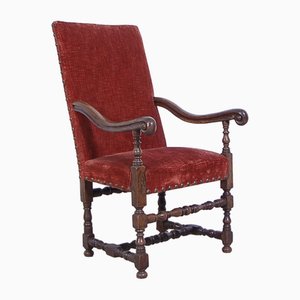 Antique Throne Armchair in Walnut