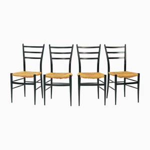 Vintage Italian Spinetto Chiavari Dining Chairs in the style of Gio Ponti, Italy, 1950s, Set of 4