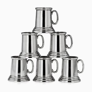 20th Century Indian Silver Mini Tankards from Cooke & Kelvey, 1930, Set of 6