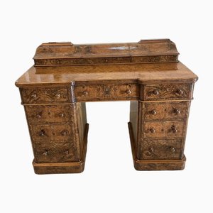 Antique Victorian Desk in Burr Walnut by Maple & Co., 1860