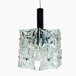 Mid-Century Crystal Glass and Chrome Hanging Light from Kinkeldey, 1960s
