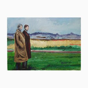 RF Myller, Two Men by the Sea, 2017, Huile sur Toile