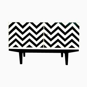 Cabinet with Op Art Motif, Poland, 1960s