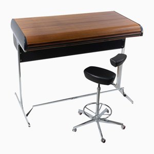 Action Office Standing Desk and Perch Stool by George Nelson for Herman Miller, 1960s, Set of 2