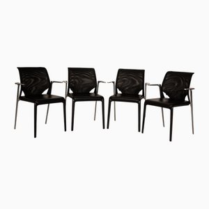 Leather Dining Chairs in Black from Vitra, Set of 4