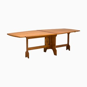 Mid-Century French Extendable Oak Dining Table attributed to Guillerme Et Chambron for Votre Maison, 1950s