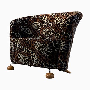 Vintage Postmodern Italian Leopard Pattern Two-Seater Loveseat, 1990s