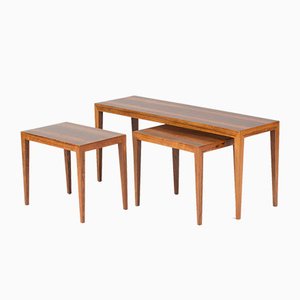 Mid-Century Rosewood Nesting Tables by Severin Hansen for Haslev, 1950s