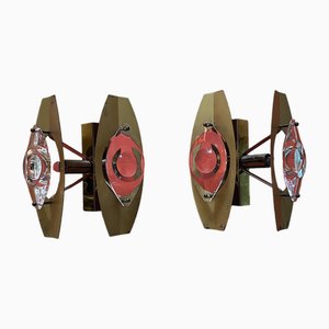 Space Age Wall Sconces attributed to Oscar Torlasco, 1970s