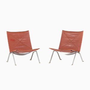 PK 22 Lounge Chairs by Poul Kjæerholm for Kold Christensen, 1950s, Set of 2
