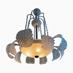 Lámpara de araña de cristal de Murano atribuida a Barovier & Toso, años 40