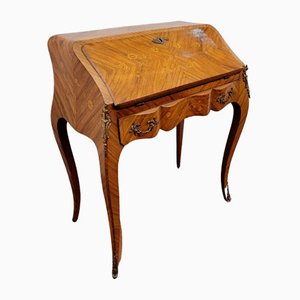 Louis Xv Style Desk with Floral Marquetry, France, 19th Century